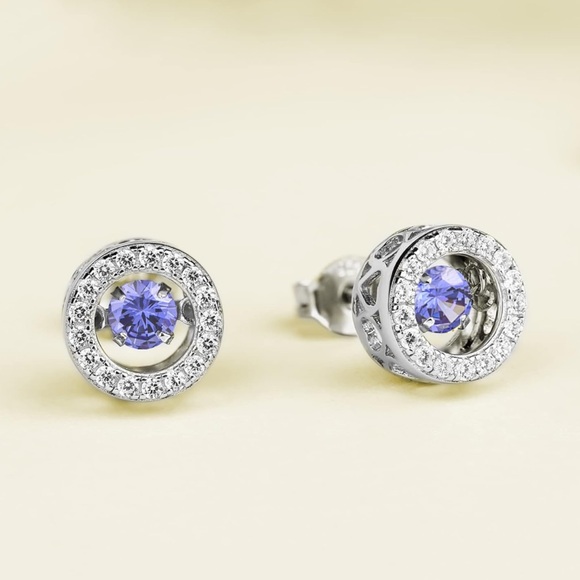 14k Dancing Precious Diamond Gemstone Earrings Fine Jewelry - Picture 8 of 12
